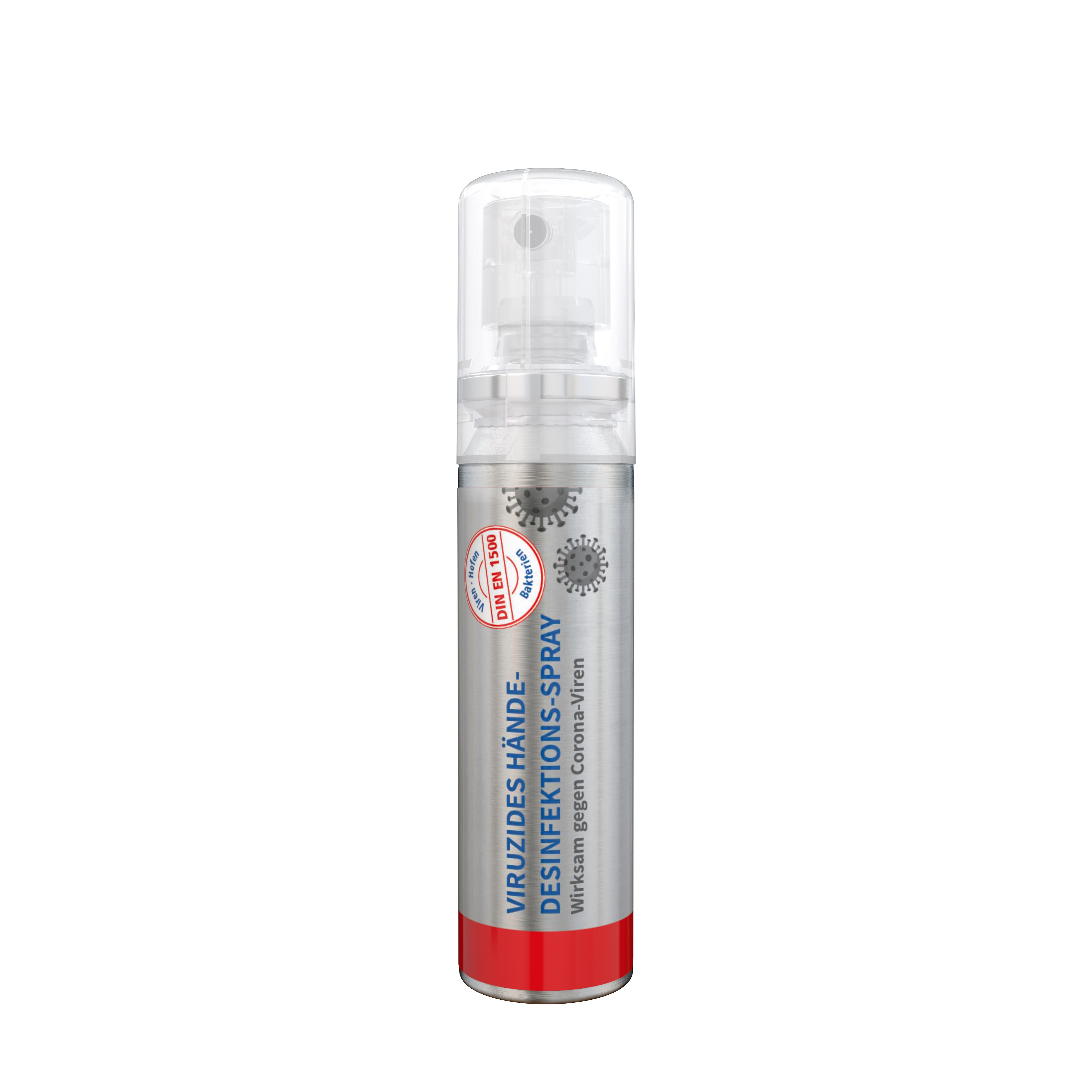 Hände-Desinfektionsspray (DIN EN 1500), 20 ml, Body Label transparent